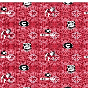 Georgia Bulldogs - Tie Dye Flannel - Fabric by the Yard