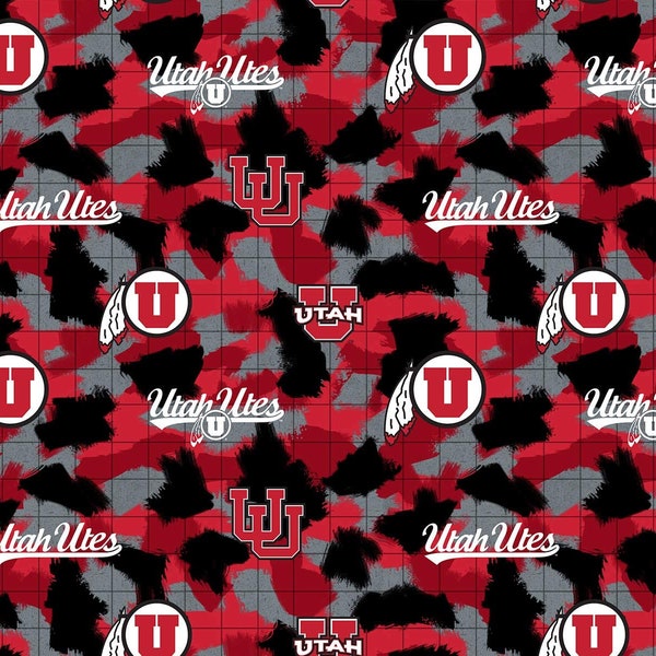 Utah Utes - Camo Flannel - Fabric by the Yard