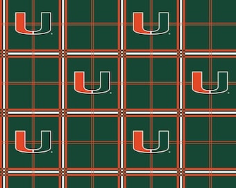 Miami Hurricanes - Flannel - Fabric by the Yard