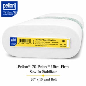Pellon® 70 Peltex® Ultra-Firm Sew-In Stabilizer 20" x 10 yard Bolt (White)