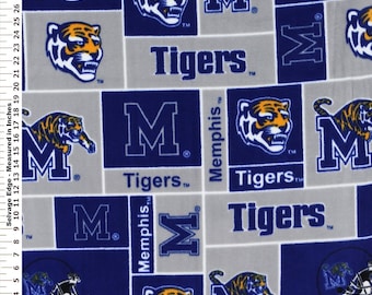 Memphis Tigers - Fleece - Logo - Sykel Enterprises - Fleece by the Yard