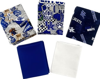 Kentucky Wildcats - Fat Quarter Bundle - 20 pack (Blue & White)