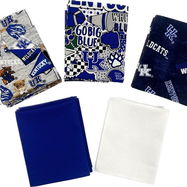 Kentucky Wildcats - Fat Quarter Bundle - 20 pack (Blue & White)