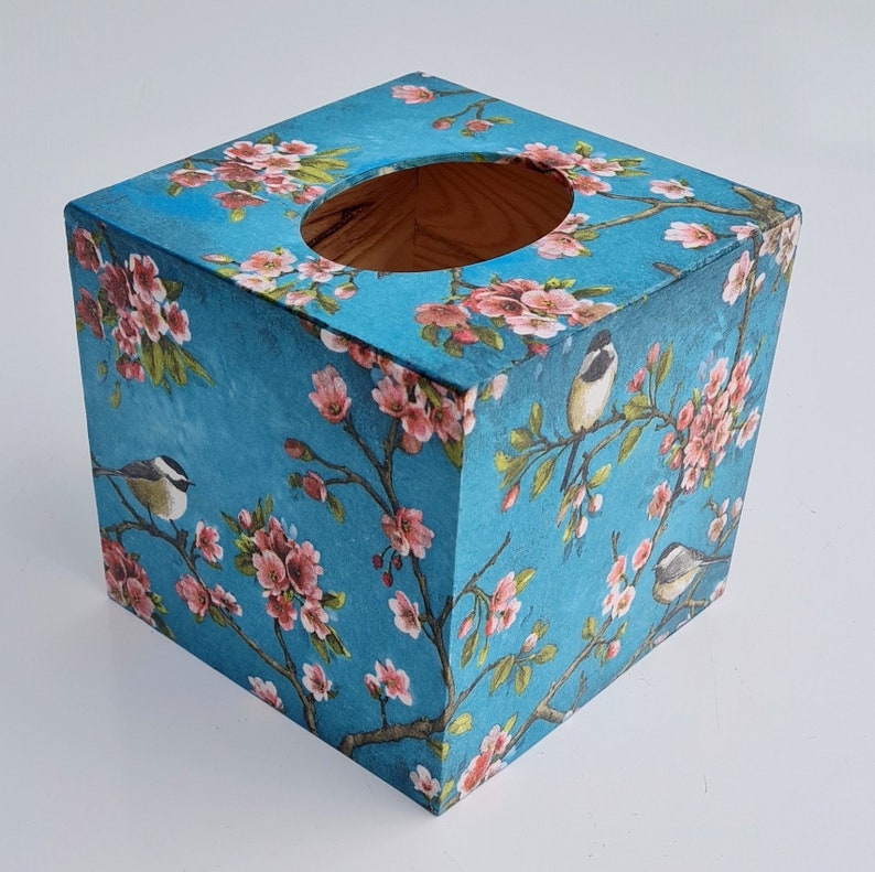 Japanese Cherry Blossoms - Wooden Tissue Box Cover Cube - Etsy