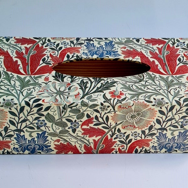 Compton de William Morris - tapa de caja de pañuelos de madera rectangular