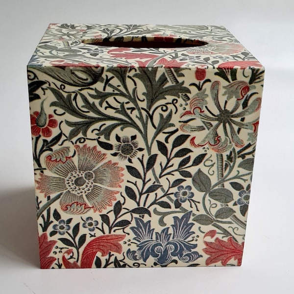 Compton by William Morris - cube de couverture de boîte de mouchoirs en bois