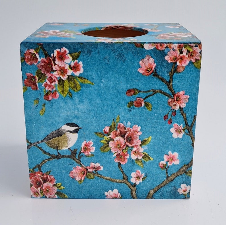 Japanese Cherry Blossoms - Wooden Tissue Box Cover Cube - Etsy