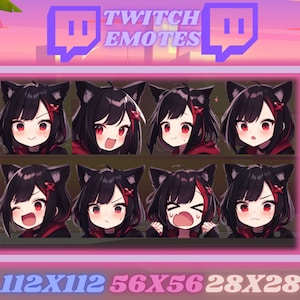 黒髪キツネ/猫娘のTwitchエモート8選