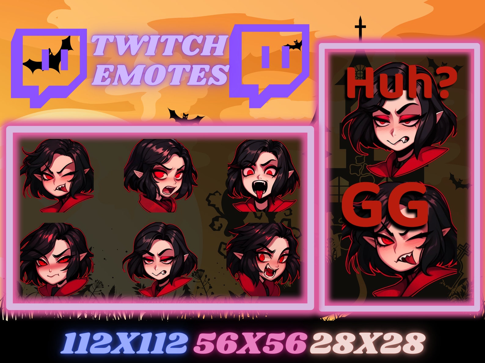 8 Vampire Twitch Emotes - Etsy