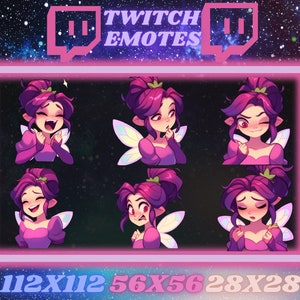 6 Fairy Girl Twitch Emotes