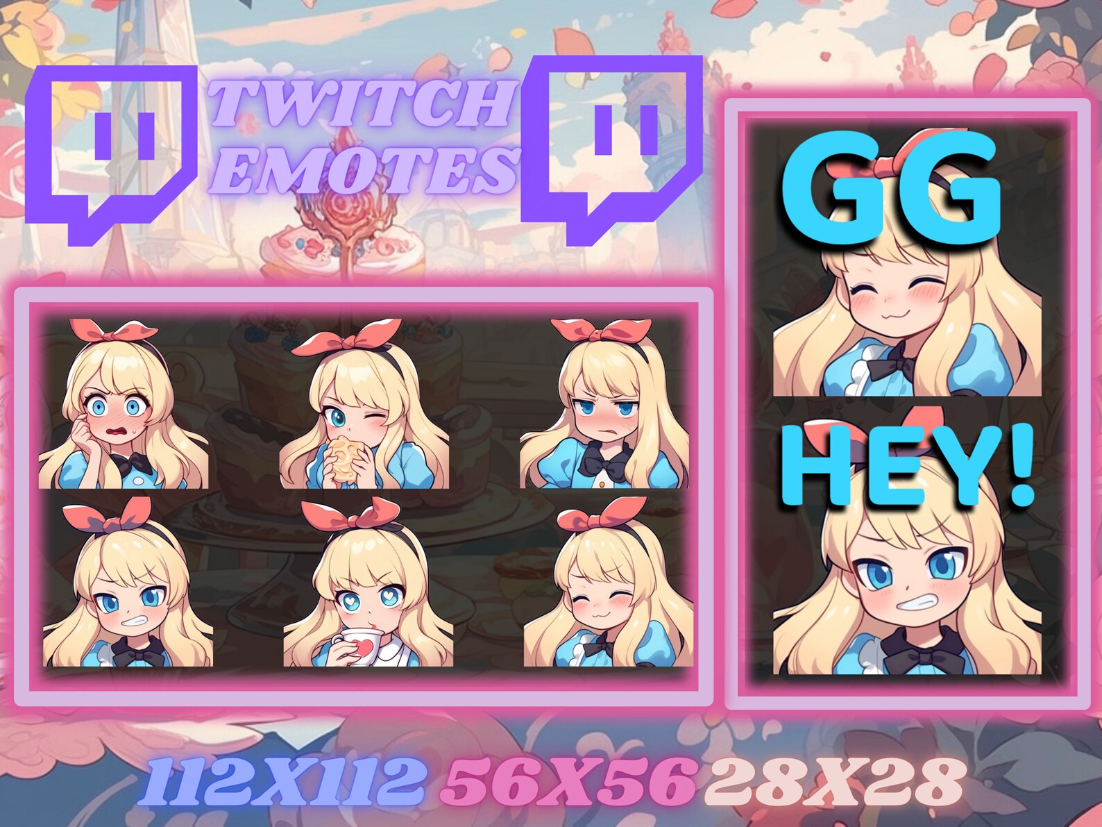 8 Alice Twitch Emotes - Etsy