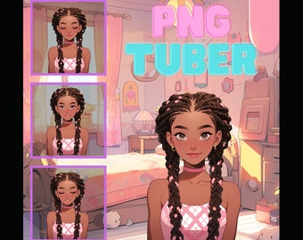 Black girl/ light skinned girl PNGTuber | Streaming | Twitch Kick Youtube TikTok | Streamlabs OBS | prism live | Reactive Image premade