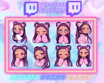 8 Cute Anime Girl Twitch Emotes