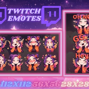 11 Halloween thematische Fee Twitch Emotes