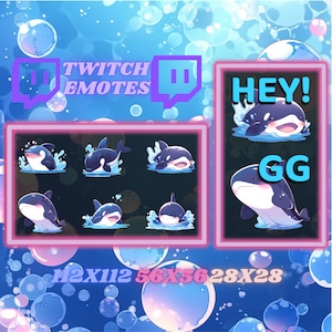 8 Orcas/ Killer Whale Twitch Emotes