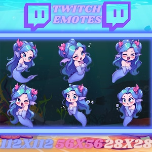 6 Mermaid Twitch Emotes