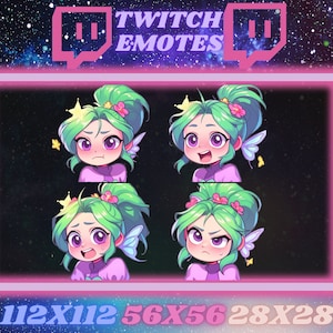 4 Fairy Girl Twitch Emotes