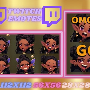 8 Black Fairy Twitch Emotes