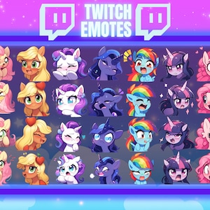 28 Cute Pony Twitch Emote Bundle