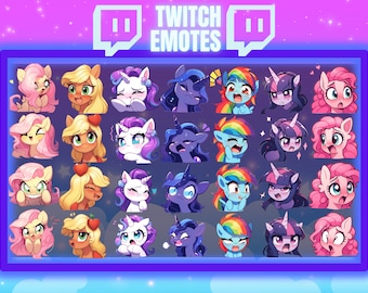 28 Cute Pony Twitch Emote Bundle