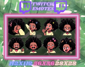 8 Afro Girl Twitch Emotes