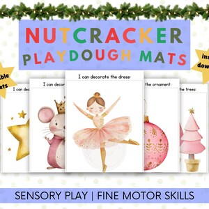Nutcracker Ballet Playdoh Mats | Set of 12 | Christmas Playdough Mats | Holiday Fine Motor Skills (Digital Download)