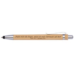 Wooden ballpoint pen with touch screen - annual text 2024