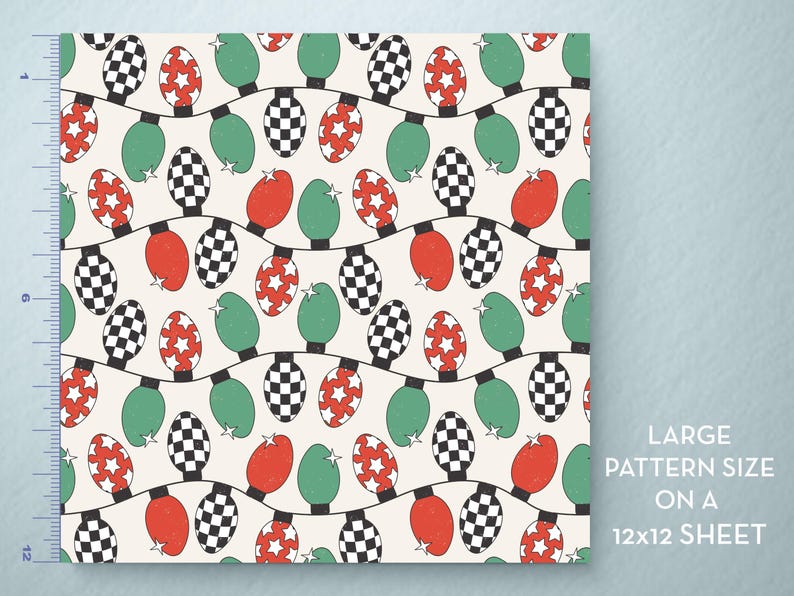 Fun Christmas Lights Vinyl, HTV, Indoor Vinyl, Printed Vinyl, Patterned