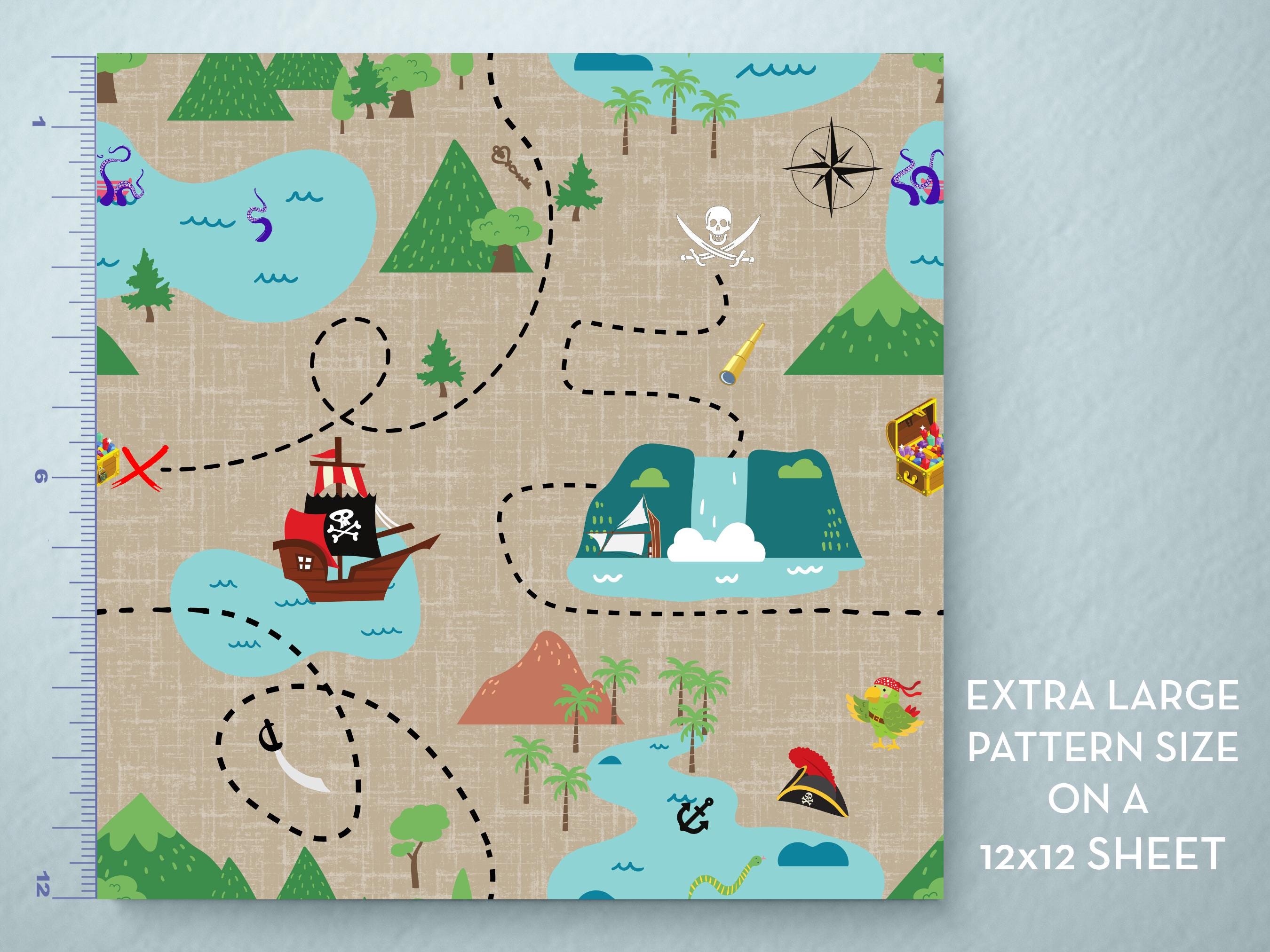 Treasure Map Vinyl, HTV, Indoor Vinyl, Printed Vinyl, Patterned Vinyl ...
