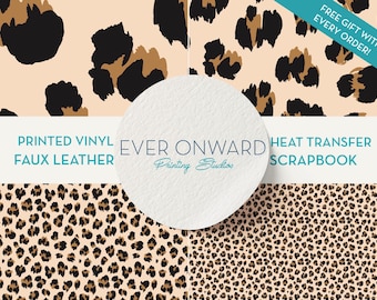 Leopard Print Vinyl, HTV, Indoor Vinyl, Printed Vinyl, Patterned Vinyl, Marine Vinyl, Printed Faux Leather, Siser HTV