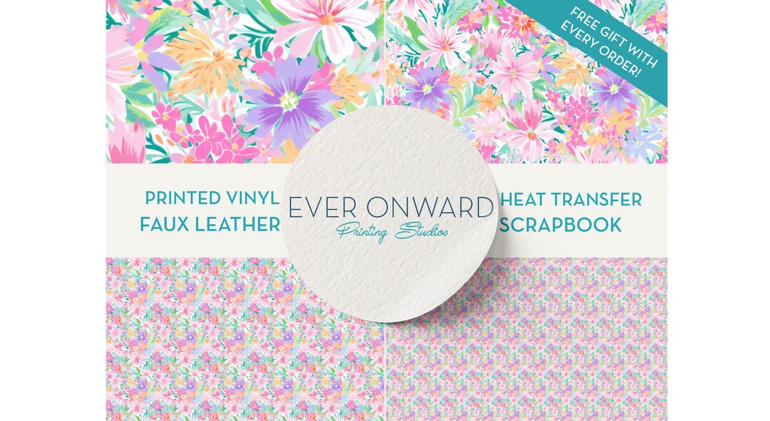 Bright Florals Vinyl, HTV, Indoor Vinyl, Printed Vinyl, Patterned Vinyl ...