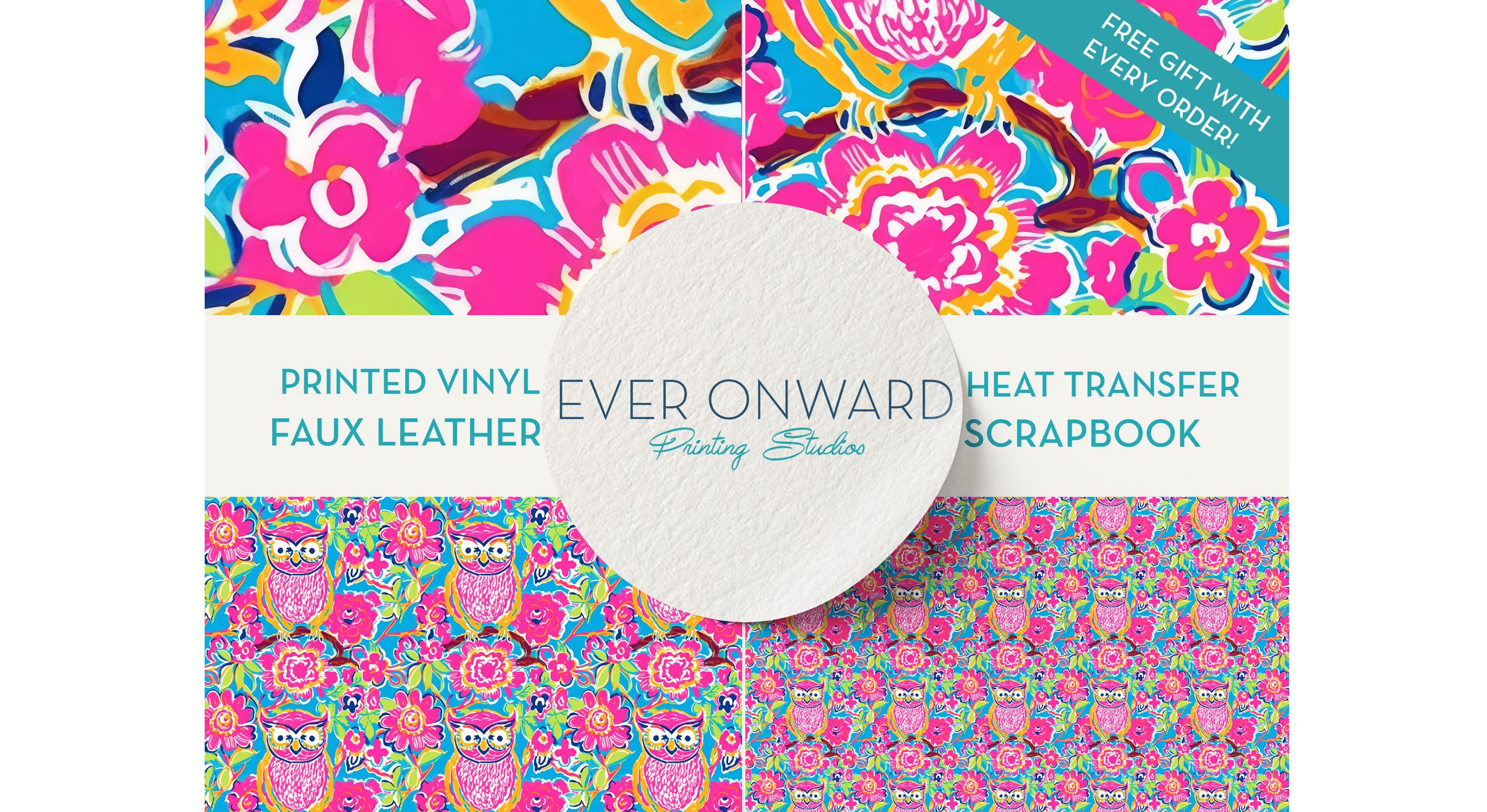 Floral Owls Vinyl, HTV, Indoor Vinyl, Printed Vinyl, Patterned Vinyl, Marine Vinyl, Printed Faux Lea