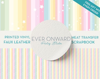 Pastel Rainbow Vinyl, HTV, Indoor Vinyl, Printed Vinyl, Patterned Vinyl, Marine Vinyl, Printed Faux Leather, Siser HTV