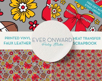 Game Day Spirit Vinyl, HTV, Indoor Vinyl, Printed Vinyl, Patterned Vinyl, Marine Vinyl, Printed Faux Leather, Siser HTV