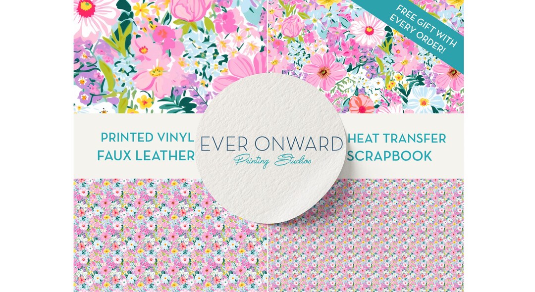 Colorful Floral Vinyl, HTV, Indoor Vinyl, Printed Vinyl, Patterned ...