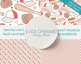 Baseball Game Vinyl, HTV, Indoor Vinyl, Printed Vinyl, Patterned Vinyl, Marine Vinyl, Printed Faux Leather, Siser HTV