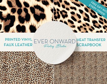 Leopard Print Vinyl, HTV, Indoor Vinyl, Printed Vinyl, Patterned Vinyl, Marine Vinyl, Printed Faux Leather, Siser HTV