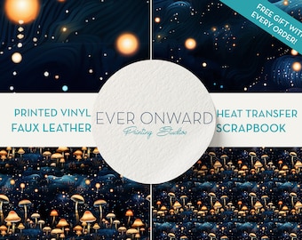 Mushroom Garden Vinyl, HTV, Indoor Vinyl, Printed Vinyl, Patterned Vinyl, Marine Vinyl, Printed Faux Leather, Siser HTV