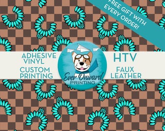 Turquoise Cowgirl  Vinyl, HTV, Indoor Vinyl, Printed Vinyl, Patterned Vinyl, Marine Vinyl, Printed Faux Leather, Siser HTV