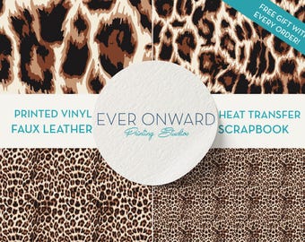 Leopard Print Vinyl, HTV, Indoor Vinyl, Printed Vinyl, Patterned Vinyl, Marine Vinyl, Printed Faux Leather, Siser HTV