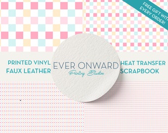 Summer Checkerboard Vinyl, HTV, Indoor Vinyl, Printed Vinyl, Patterned Vinyl, Marine Vinyl, Printed Faux Leather, Siser HTV