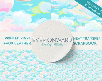 Puffy Clouds Vinyl, HTV, Indoor Vinyl, Printed Vinyl, Patterned Vinyl, Marine Vinyl, Printed Faux Leather, Siser HTV