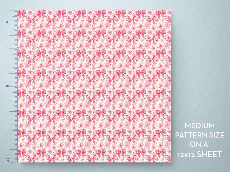 Pink Floral Bows Vinyl, HTV, Indoor Vinyl, Printed Vinyl, Patterned