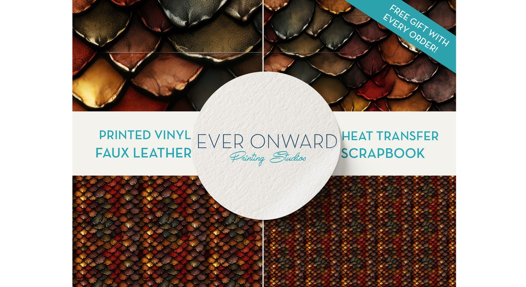 Red and Gold Dragon Scales Vinyl, HTV, Indoor Vinyl, Printed Vinyl