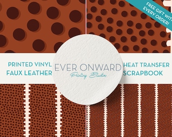 Leather Football Skin Vinyl, HTV, Indoor Vinyl, Printed Vinyl, Patterned Vinyl, Printed Faux Leather, Siser HTV, Sticker Vinyl