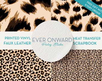 Leopard Print Vinyl, HTV, Indoor Vinyl, Printed Vinyl, Patterned Vinyl, Marine Vinyl, Printed Faux Leather, Siser HTV
