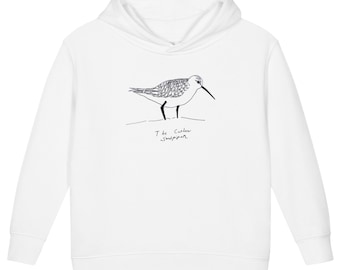 Sudadera con capucha de forro polar con estampado de correlimos para niños pequeños - Regalo adorable para jóvenes amantes de las aves, unisex, bosque, escena de naturaleza infantil, ilustración original