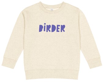 Kid Birder Crewneck Sweatshirt - Young Birder, Birdwatcher Gift, Child Bird Gift