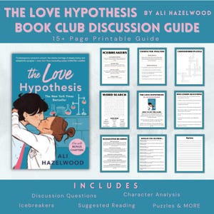 The Love Hypothesis by Ali Hazelwood Book Club Discussion Guide Printable, Romance Novel Book Ideas for Booktok Steamy Contemporary Readers