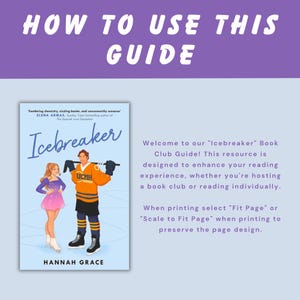 Icebreaker Book Club Discussion Guide, Romance Novel (Printable) image 2